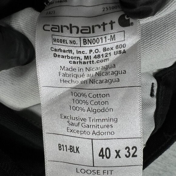 Carhartt Mens 40x32 Duck Loose Fit Canvas Black Utility Chore Pants Carpenter - Picture 6 of 16